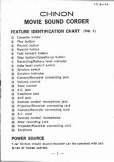 Chinon Recorders manual. Camera Instructions.